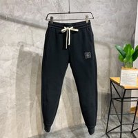 Men’s Clothing Autumn And Winter New Knitted Ribbed Ankle Sweatpants Men’s Trendy Black Slim Fitting Casual Trousers Men