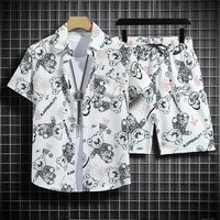 Men’s Clothing Hawaiian Flower Shirt Beach Suit Men’s Summer Thin Sanya Travel Couple Seaside Vacation Style Travel Wear