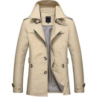 Men’s Clothing Spring And Autumn Men’s Trench Coat Men’s Washed Cotton Jacket Men’s Fashionable Jacket