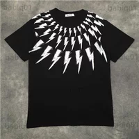 Men’s New Men Graffiti NEIL BARRETT thunderbolt T Shirts Shirt Hip Hop Skateboard Parkour Street Cotton T