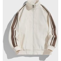 Men’s Flight Jacket – Slim Fit Stand Collar Striped Bomber Jacket For Spring & Fall, Casual Streetwear Coat​ Men’s Flight Jacket – Slim Fit Stand Collar Striped Bomber Jacket For Spring & Fall, Casual Streetwear Coat​