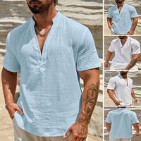 Men’s Clothing [LinenCraft] Men’s Short Sleeve Shirt