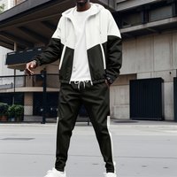 Men’s Color-Block Zip-Up Track Jacket & Pants Set BlackGreenBurgundy S-XX, % Polyester, Lightweight For Streetwear & Casual Wear​ Men’s Color-Block Zip-Up Track Jacket & Pants Set BlackGreenBurgundy S-XX, % Polyester, Lightweight For Streetwear & Casual Wear​
