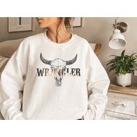 Wrangler Sweatshirt | Cow Skull Shirt | Western Graphic Tee Wrangler Sweatshirt | Cow Skull Shirt | Western Graphic Tee