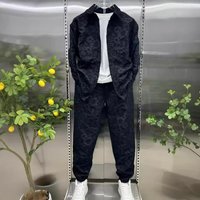 Men’s Clothing Autumn New Three Dimensional Relief Jacquard Shirt Fashion Slim Trousers Two Piece Suit Men’s Trendy Brand Casual Sports Suit Men’s Clothing Autumn New Three Dimensional Relief Jacquard Shirt Fashion Slim Trousers Two Piece Suit Men’s Trendy Brand Casual Sports Suit