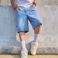Men’s Summer Shorts Stylish Casual Denim Mid-Length Tight Fit Cotton Stretch-Free Washed Streetwear​ Men’s Summer Shorts Stylish Casual Denim Mid-Length Tight Fit Cotton Stretch-Free Washed Streetwear​