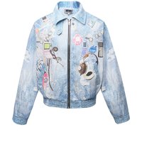 K American Spring Neutral Street Denim Printed Image High Grade Men’s Loose Jacket Coat K American Spring Neutral Street Denim Printed Image High Grade Men’s Loose Jacket Coat