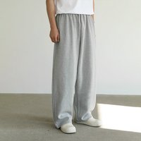 Men’s Clothing Style Trendy Wide Leg Sweatpants Cotton Loose Gray Sports Pants Casual Trousers