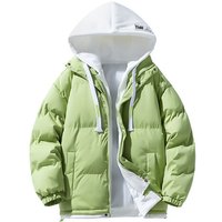 Unisex Japanese Streetwear Hooded Puffer Jacket – Winter Fleece-Lined Coat BlackKhakiBlueGreen, M-​ Unisex Japanese Streetwear Hooded Puffer Jacket – Winter Fleece-Lined Coat BlackKhakiBlueGreen, M-​