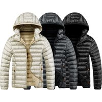 Men’s Clothing Men’s Printed Hooded Jacket – Lightweight Polyester Puffer Coat With Zipper Pockets, Casual & Sporty Winter Outerwear​