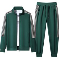 Men’s Clothing Men’s -Stripe Track Suit Set Stand Collar Sweatshirt With Joggers, Casual Sportswear For Running & Gym GreyBlackDark Green – M- Men’s Clothing Men’s -Stripe Track Suit Set Stand Collar Sweatshirt With Joggers, Casual Sportswear For Running & Gym GreyBlackDark Green – M-