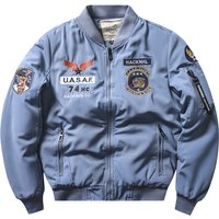 Men’s Clothing Trendy Embroidered Bomber Jacket For Men – Thickened Military Green Cotton Workwear Coat, Loose Fit Baseball Style Winter Jacket​