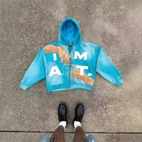 Men’s Clothing ​​YK Streetwear Zip-Up Hoodie Unisex Oversized Pullover With Colorful Letter Print, Retro Hip-Hop Style​​ Men’s Clothing ​​YK Streetwear Zip-Up Hoodie Unisex Oversized Pullover With Colorful Letter Print, Retro Hip-Hop Style​​