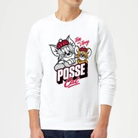 Tom & Jerry Posse Cat Sweatshirt – White Tom & Jerry Posse Cat Sweatshirt – White