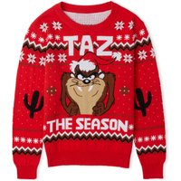 Taz the Season Christmas Kids Knitted Jumper Red Taz the Season Christmas Kids Knitted Jumper Red