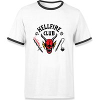 Stranger Things Hellfire Club Unisex Ringer Shirt – WhiteBlack Stranger Things Hellfire Club Unisex Ringer Shirt – WhiteBlack