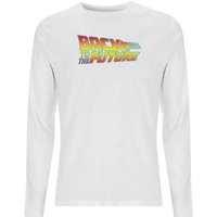 Back To The Future Classic Logo Men’s Long Sleeve Shirt – White Back To The Future Classic Logo Men’s Long Sleeve Shirt – White