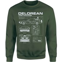 Back To The Future Delorean Schematic Sweatshirt – Green