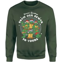 Teenage Mutant Ninja Turtles Sewer Season’s Greetings Christmas Jumper – Green