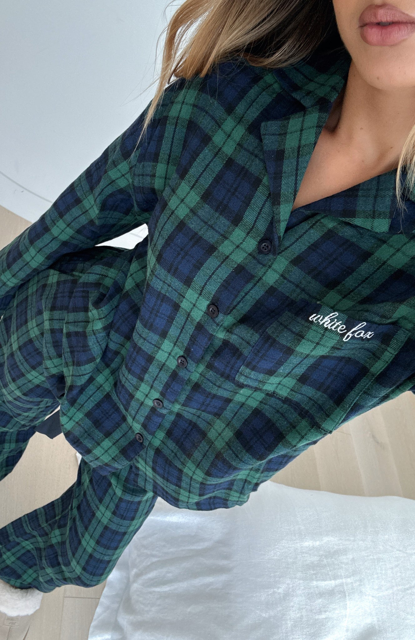 That Time Of Year Long Sleeve Pyjama Top GreenNavy That Time Of Year Long Sleeve Pyjama Top GreenNavy