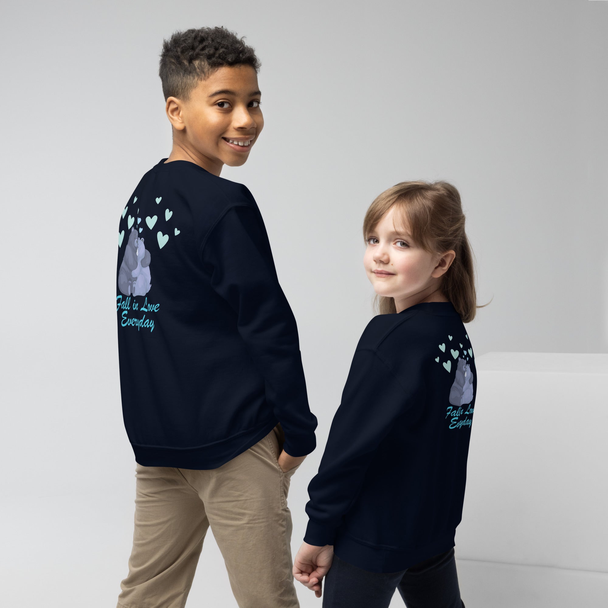 Fall in Love Everyday Youth Crewneck Sweatshirt