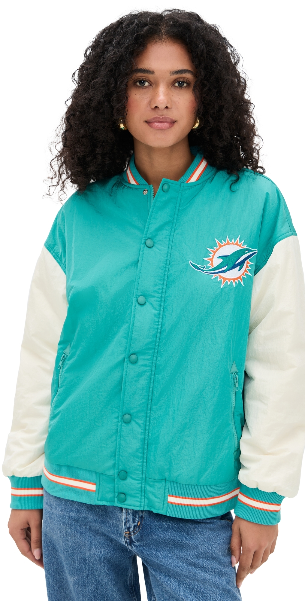 Terez Dolphins Colorblock Bomber Jacket Dolphins AquaSugar Swizzle Terez Dolphins Colorblock Bomber Jacket Dolphins AquaSugar Swizzle