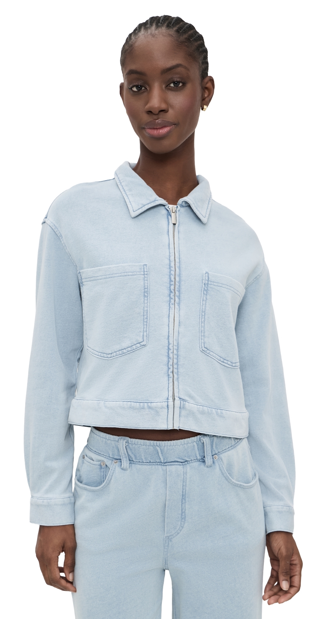 Z Supply Heritage Knit Denim Jacket Ocean Air Indigo