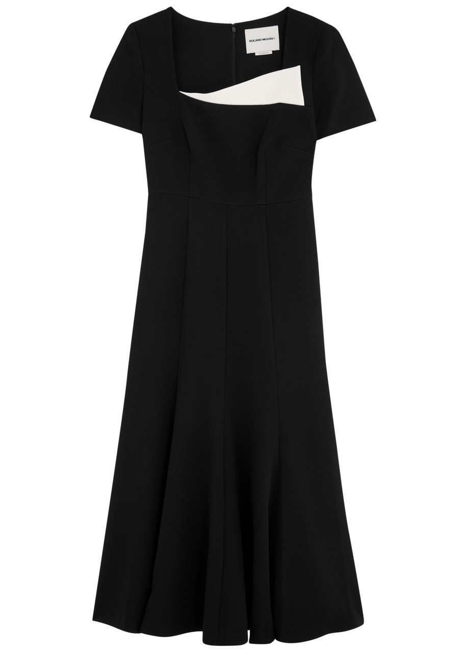 Roland Mouret Crepe Midi Dress – Black And White – S