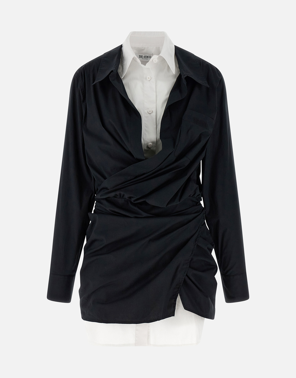 The Attico Black And White Cotton Poplin Mini Dress – IT The Attico Black And White Cotton Poplin Mini Dress – IT