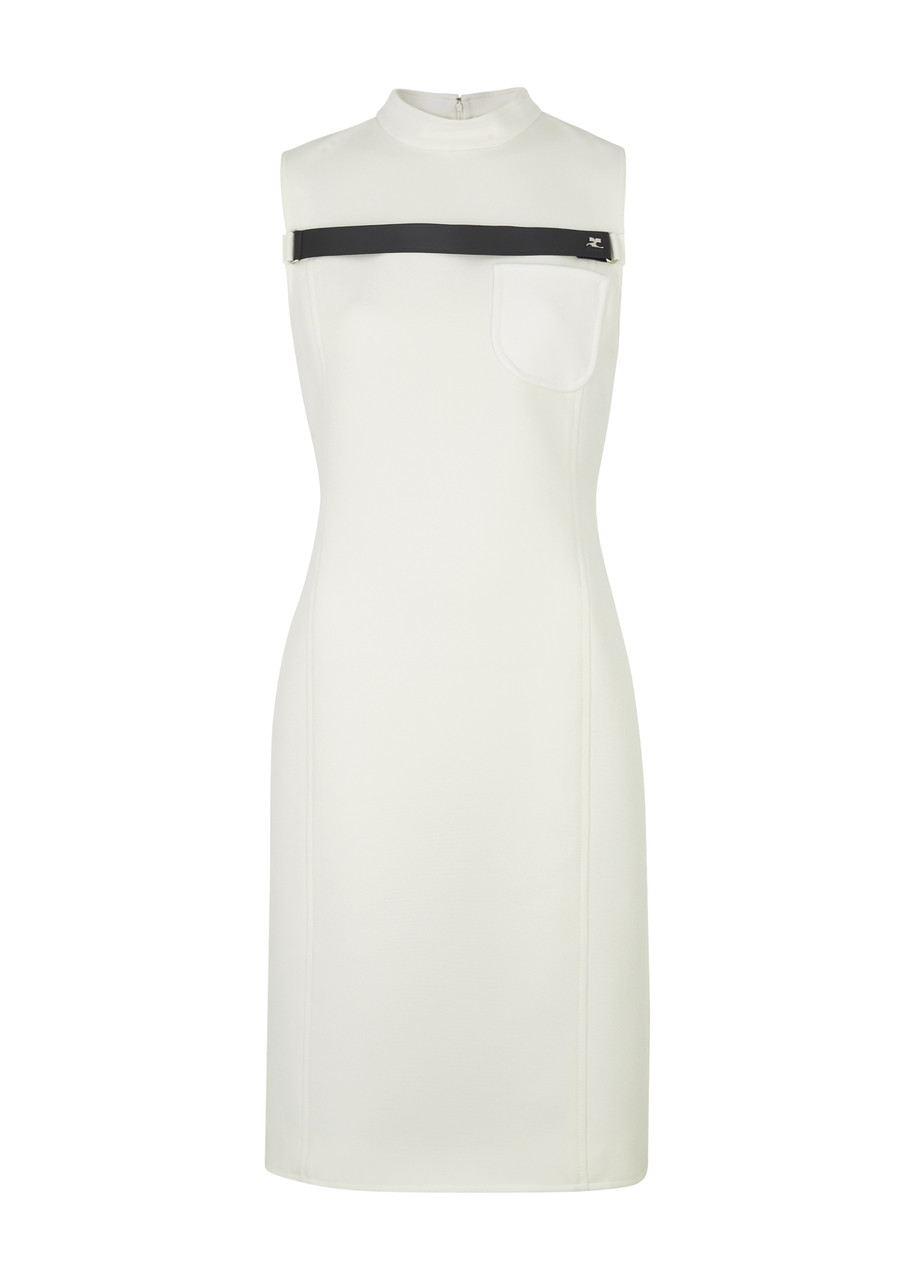 Courrges Twill Midi Dress – White Courrges Twill Midi Dress – White